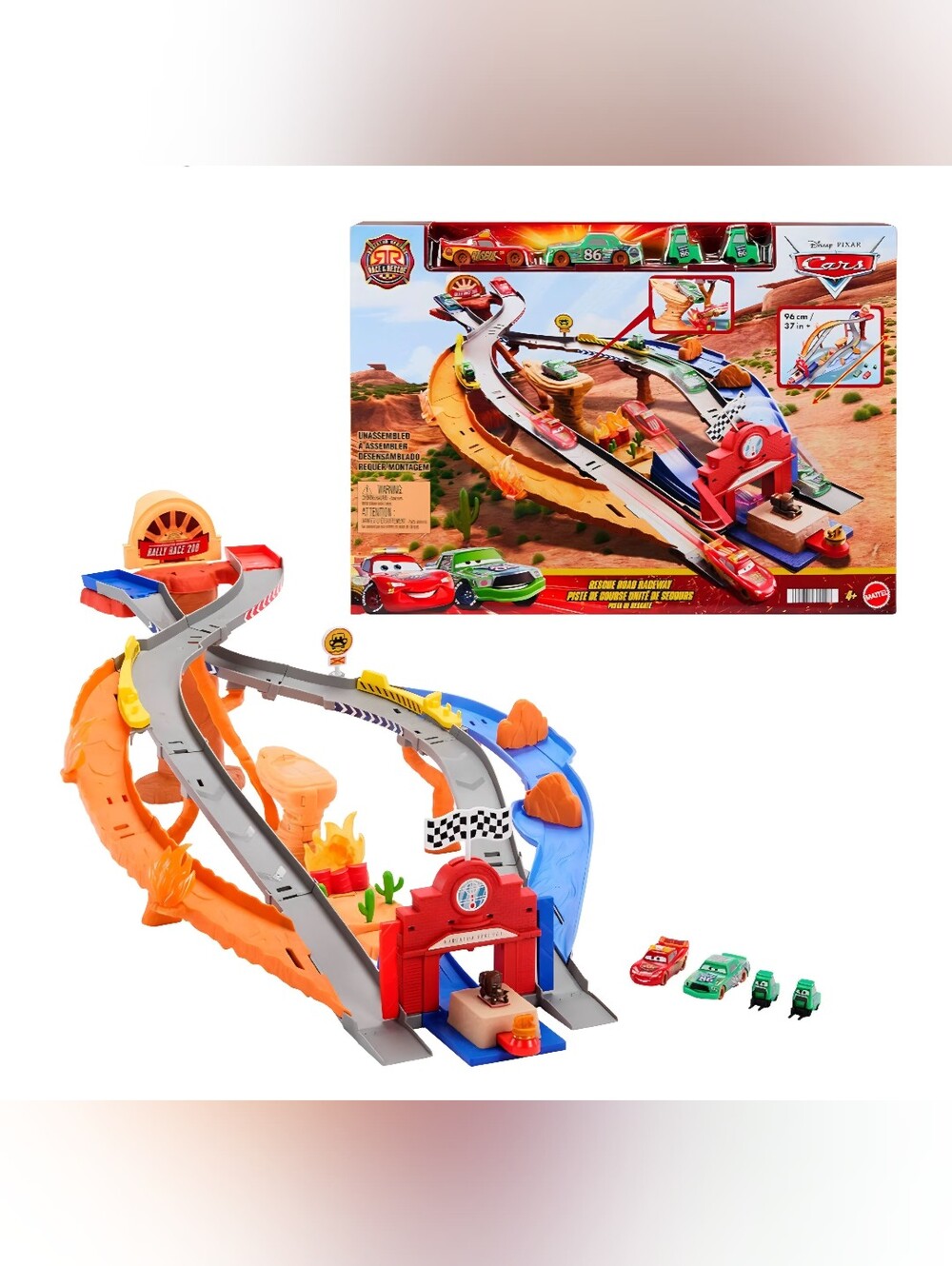 Disney Pixar Cars Race & Rescue Road Raceway Playset New Sealed
